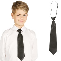 Cravatta nera per bambini - 29 cm