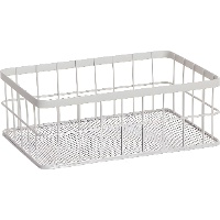 Cestino in metallo bianco 24,5 x 16,5 x 9 cm