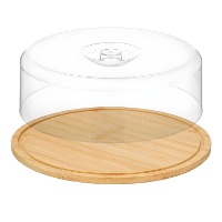 Campana per formaggi rotonda in bambù, 28 x 9,2 cm