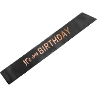 Fascia da compleanno con scritta in oro rosa