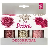 Kit di sprinkles assortiti argento e rosa - 85 gr