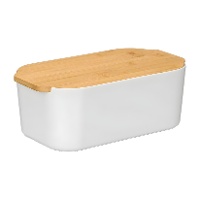 Cassapanca di 33 x 18,5 x 12 cm con coperchio in bambù - 1 unità