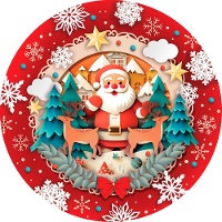 Piatti di 23 cm di Babbo Natale - 6 unità