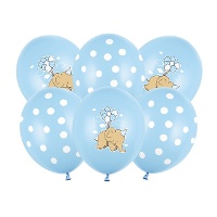 Palloncini in lattice da 30 cm Elephant Baby - 6 unità - PartyDeco