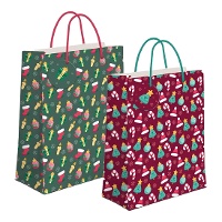 Borsa regalo natalizia 45 x 33 x 10 cm con figurine - 1 unità
