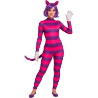 Costume da gatto rosa a righe 