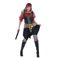 Costume da pirata rosso da donna