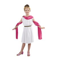 Costume romano bianco rosa da bambina