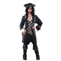 Costume pirata nero e oro da uomo