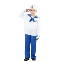 Costume da marinaio blu e bianco per bambini