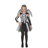 Costume scheletro con ali da bambina
