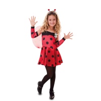 Costume coccinella con braccialetti da bambina