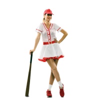 Costume rosso giocatore baseball da donna