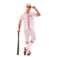 Costume rosso giocatore baseball da uomo