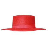 Cappello cordovano rosso con nastro - 56 cm
