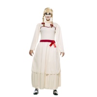 Costume da bambola diabolica con abito bianco per donna