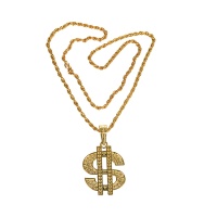 Collana dorata con simbolo del dollaro