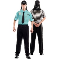 HILKKET Costume Prigioniero Per Adulti, Vestito Costumi Carcerato Uomo, Tuta Arancione Per Prigionieri, Prisoner Vestito Costume Fancy Dress Prigionier Festa Tema Carnevale (L