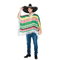 Poncho colorato messicano da uomo