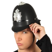 Casco nero della polizia