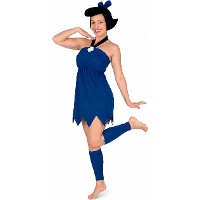 Costume da cavernicola blu con copricapo per adulti