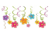 Spirali decorative floreali hawaiane - 12 unità