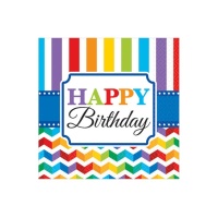 Tovaglioli arcobaleno Happy Birthday 16,5 x 16,5 cm - 16 unità