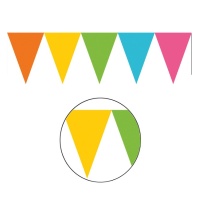 Festone bandierine triangolare multicolore - 4,50 m