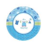 Piatti Baby Blu Party 27 cm - 8 unità