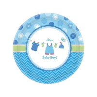 Piatti Baby Party blu 27 cm - 8 unità