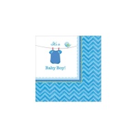 Tovaglioli Baby Party blu 12,5 x 12,5 cm - 16 pz.