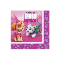 Tovaglioli rosa Paw Patrol da 16,5 x 16,5 cm - 16 unità