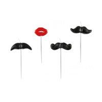 Candeline Moustache - 4 unità