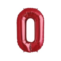 Palloncino numero 0 rosso da 100 cm