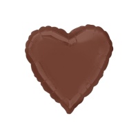 Palloncino cuore marrone da 45 cm - Anagram - 1 unità