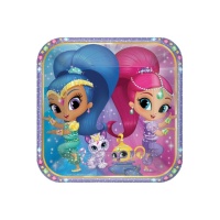 Piatti quadrati Shimmer and Shine 23 cm - 8 unità