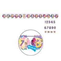 Festone Happy Birthday Shimmer and Shine personalizzabile - 3,20 m