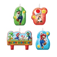 Candele Super Mario - 4 pezzi