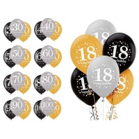 Palloncini Champagne Compleanno 28 cm - Sempertex - 6 pezzi