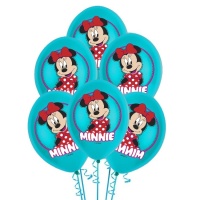 Palloncini in lattice colorati Minnie Mouse 30 cm - 6 pz.