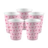 Bicchieri hawaiani Flamingo 250 ml - 8 unità