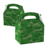 Scatola di cartone mimetica militare verde - 1 unità