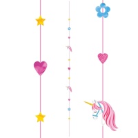 Striscia decorativa per palloncini Unicorni - 1,82 m