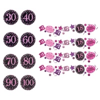 Coriandoli di Pink Birthday con numero di 34 gr