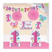 Kit decorazioni Primo compleanno Butterfly - 10 unità