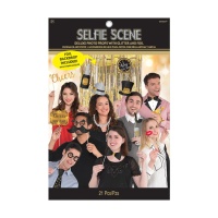 Kit per photocall di Capodanno con murale - 21 pezzi