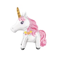 Palloncino XL Unicorno bianco e rosa - 55 x 63 cm - Anagram