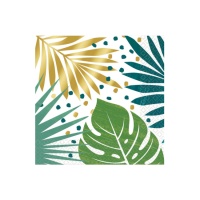 Tovaglioli foglie hawaiane da 16,5 x 16,5 cm - 16 unità