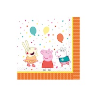 Tovaglioli festa Peppa Pig da 16,5 x 16,5 cm - 16 unità