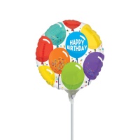 Palloncino con astina Happy Birthday da 17 cm - Anagram